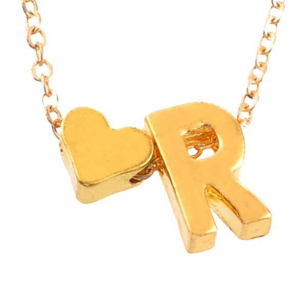 Silver/Gold Q Initial Heart Charm Necklace - Picture 5 of 8